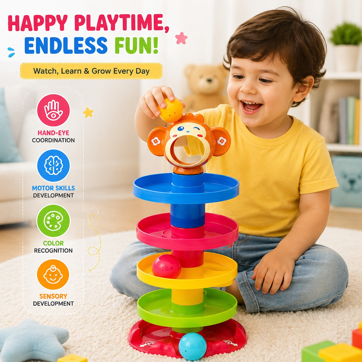 Swirling Tower Toy with Balls