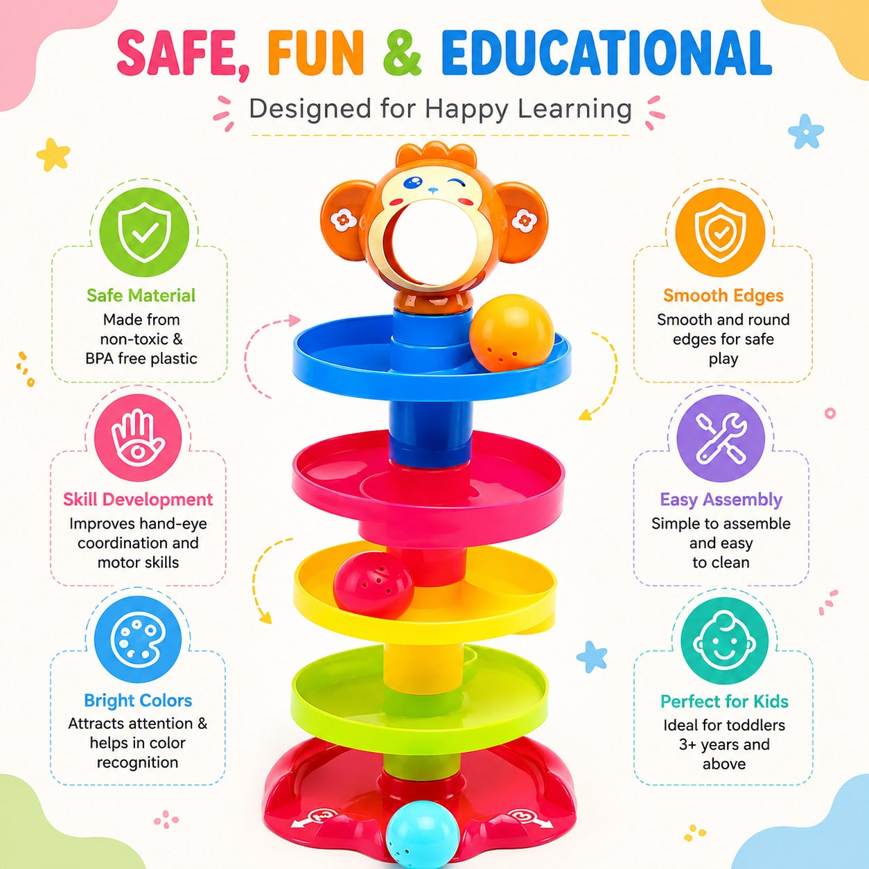 Swirling Tower Toy with Balls