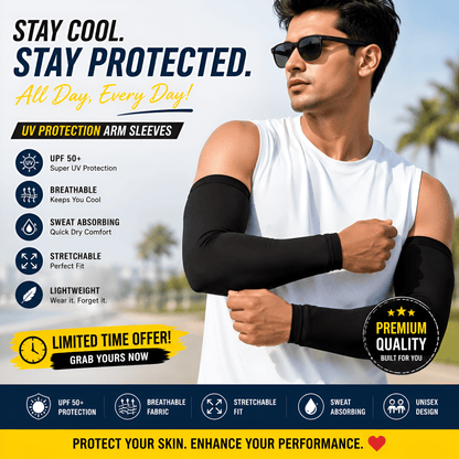 UV Protection Arm Sleeves - Buy 1 Get 1 Pair FREE