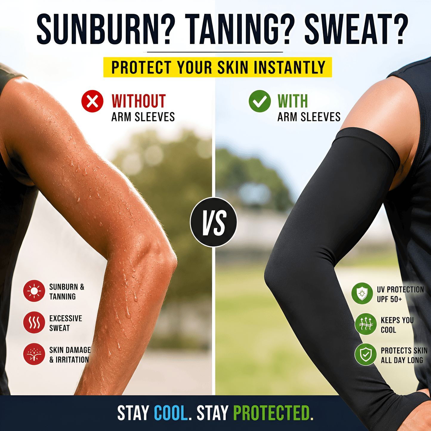 UV Protection Arm Sleeves - Buy 1 Get 1 Pair FREE
