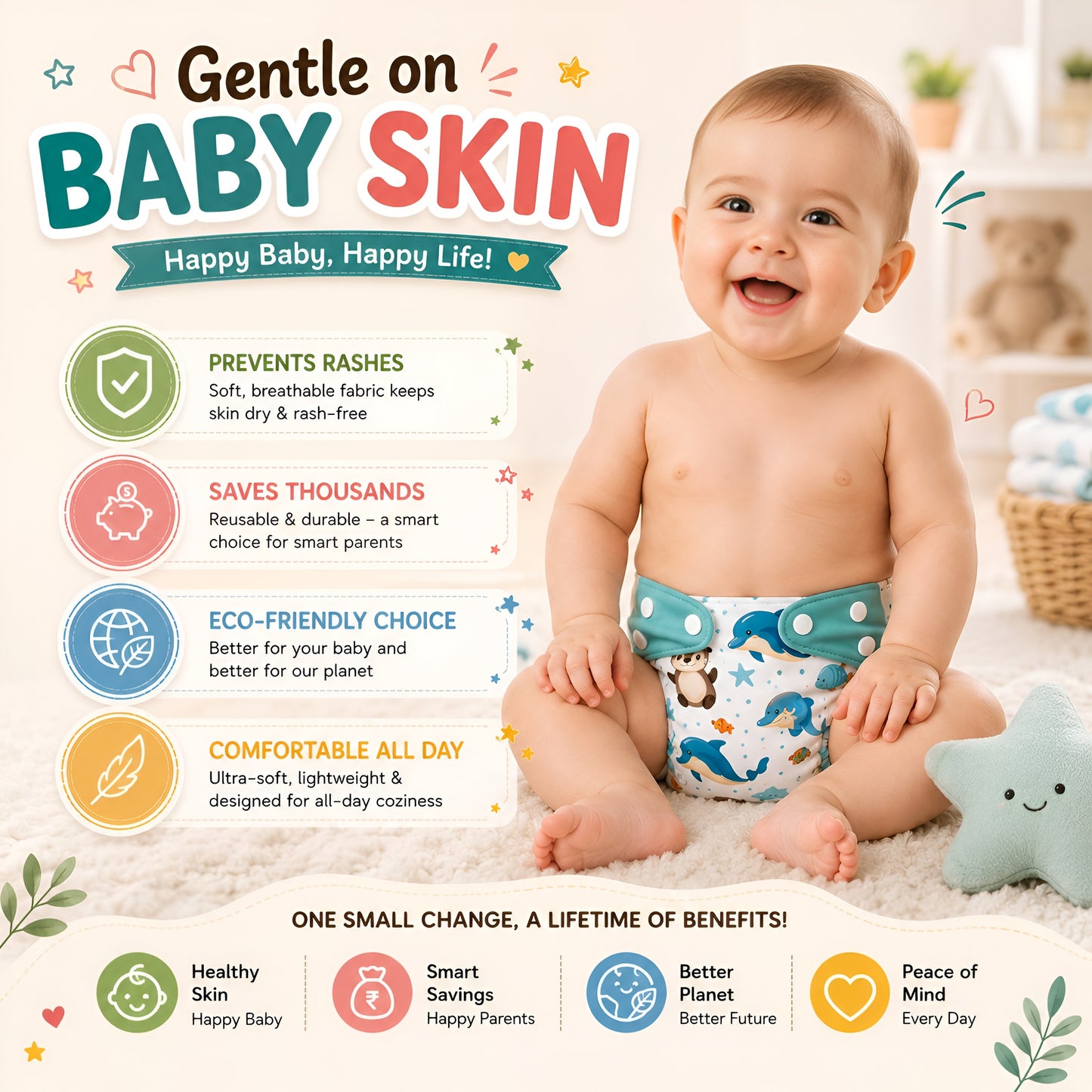 Premium Reusable Cloth Diaper