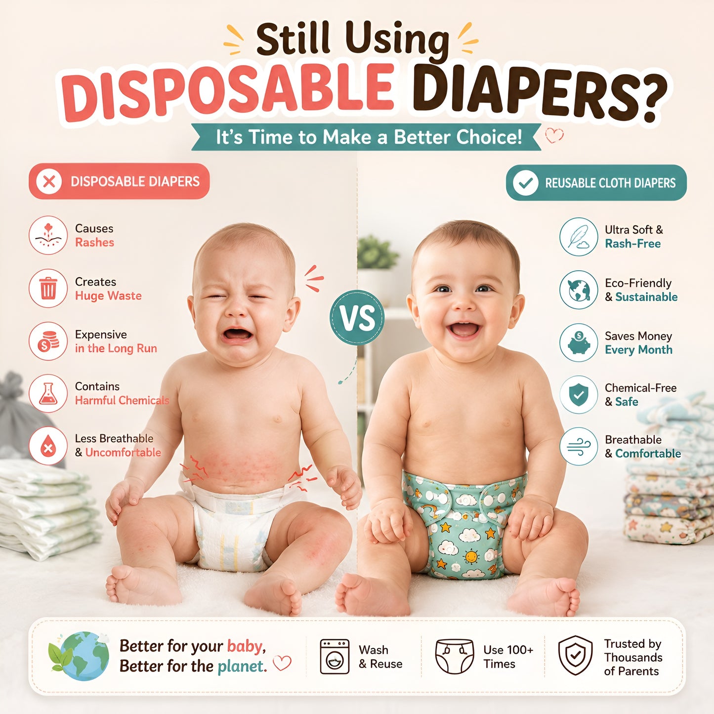 Premium Reusable Cloth Diaper