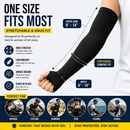 UV Protection Arm Sleeves - Buy 1 Get 1 Pair FREE